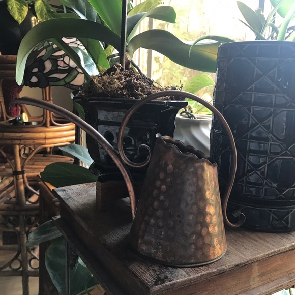 Source Unknown Other - Adorable Made in USA Hammered Copper Ruffled Edge Watering Can for Decor Use